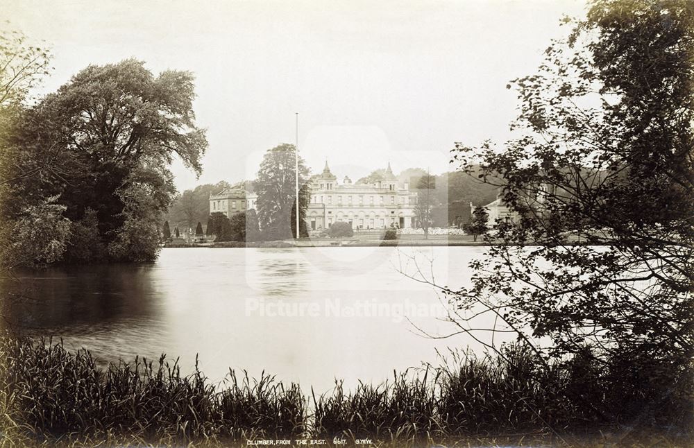 Clumber House and Lake, Clumber Park, c 1890s