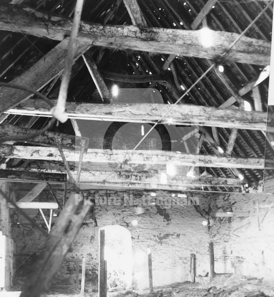 17th century Barn (interior), Aspley Hall, off Aspley Lane, Aspley, 1968