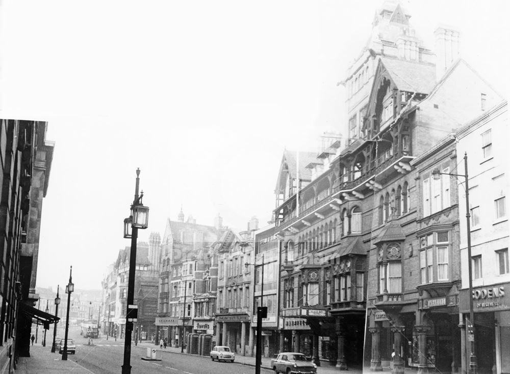 The Black Boy Hotel and Long Row East, Nottingham, 1968