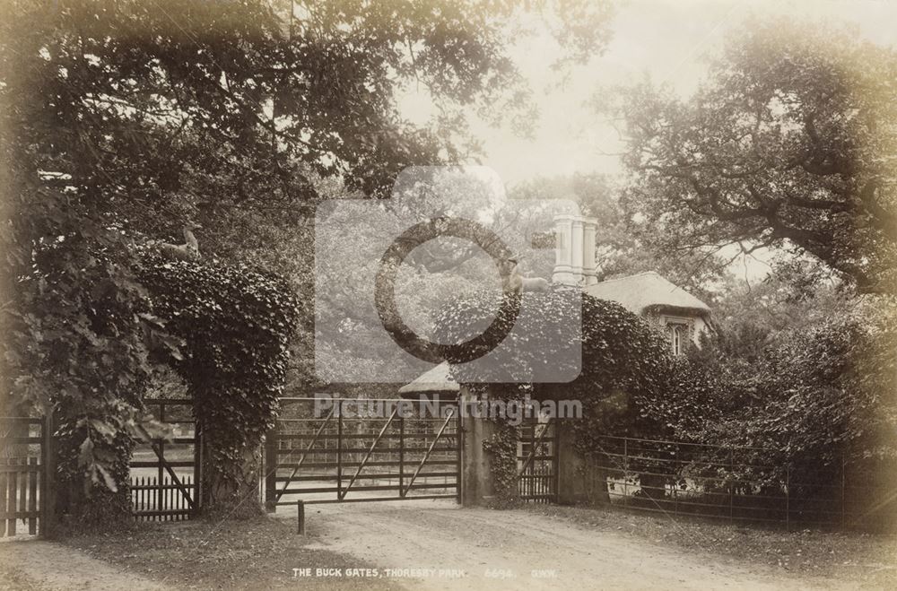 The Buck Gates, Thoresby Park, Thoresby, c 1890