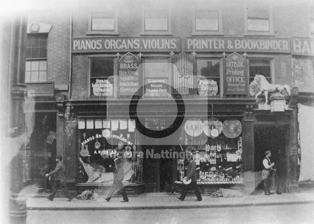 Hindley's Music Shop, 21 Clumber Street, c 1910