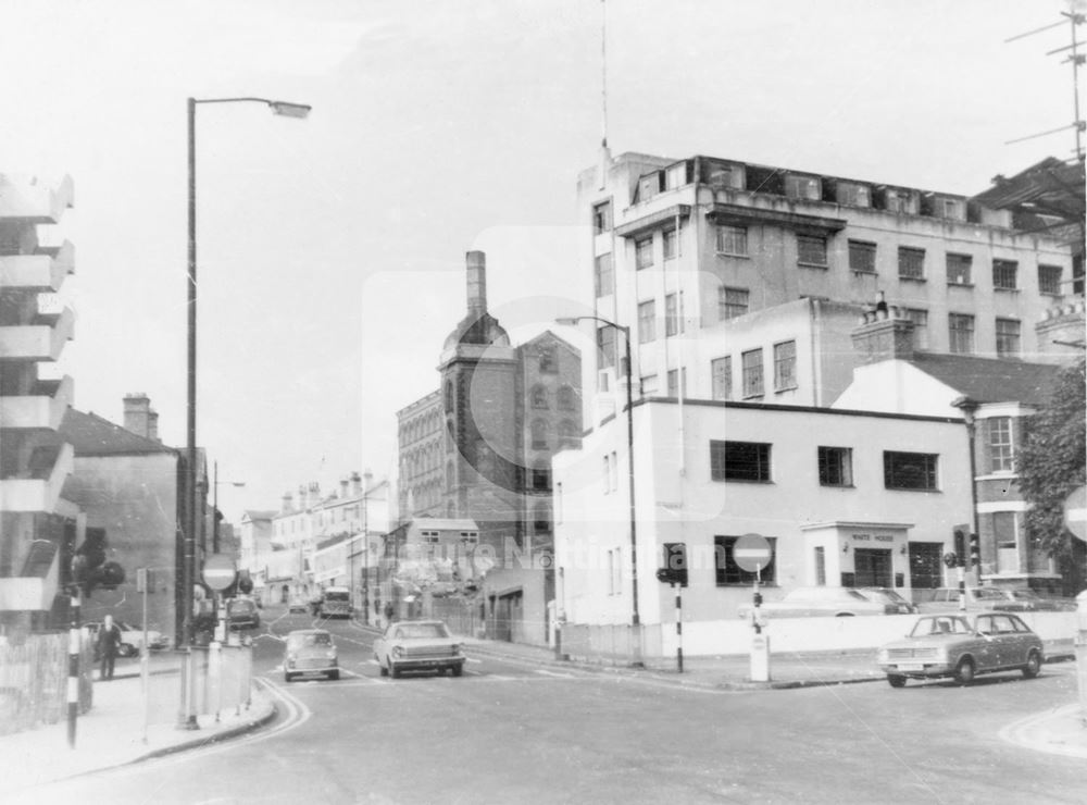 Wollaton Street Looking West from Clarendon Street, Nottingham, c 1970