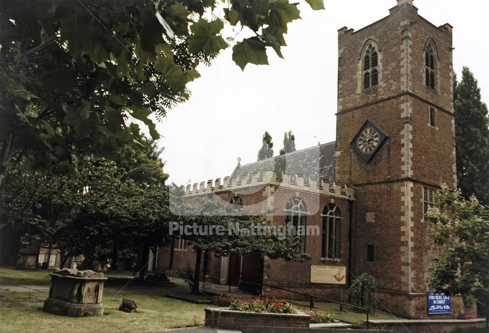 St Nicholas Church, Maid Marian Way, Nottingham, c 1980s