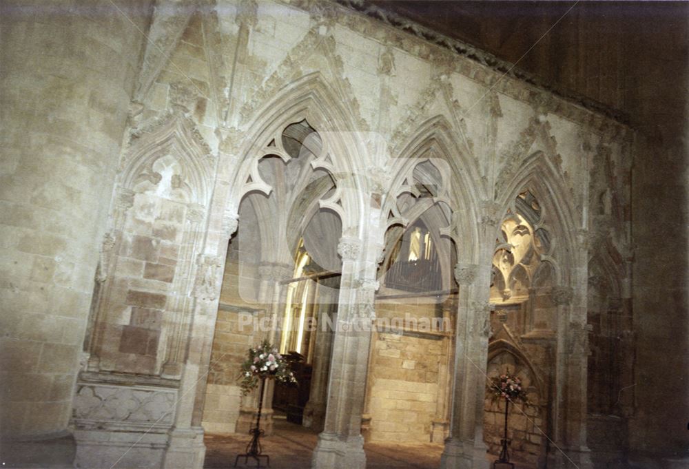 West side of Screen, Southwell Minster, c 1980s