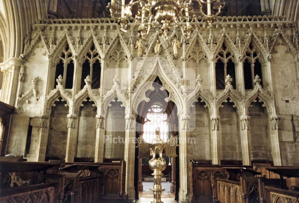 East side of Screen, Southwell Minster, c 1980s