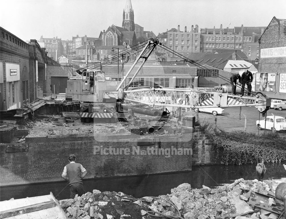 Demolishment of Nottingham Canal, Trent Street, Nottingham, 1963