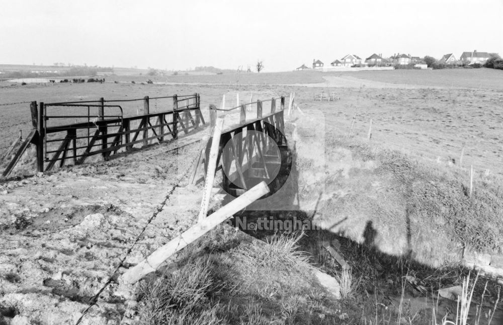 The Wrought Iron Bridge over the Nottingham Canal, Cossall, 1976