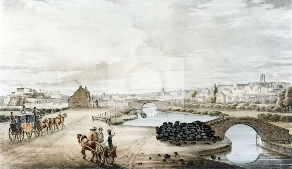 View of Nottingham from London Road, Meadows, Nottingham, 1808