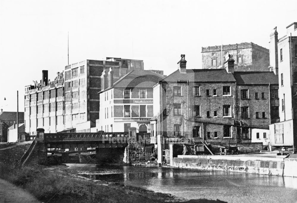 Nottingham Canal and Wilford Street Bridge, Nottingham, c 1950s?