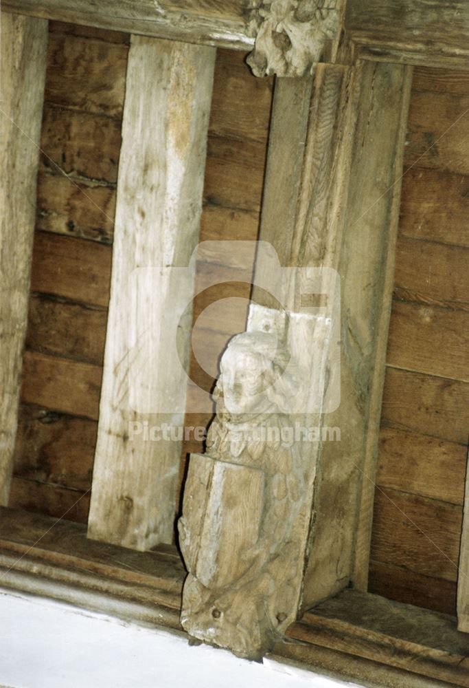 Roof Boss, St Helena's Church, Main Street, South Scarle, c 1980s