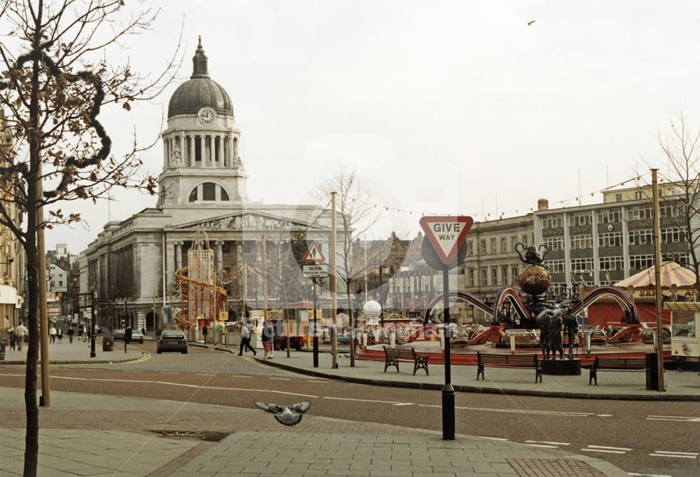 Christmas Fair in Nottingham, Old Market Square, 1988