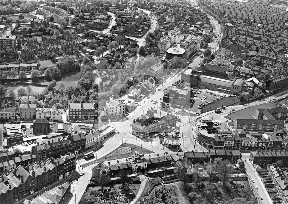 Aerial View Looking South-West, Canning Circus, Nottingham, c 1973