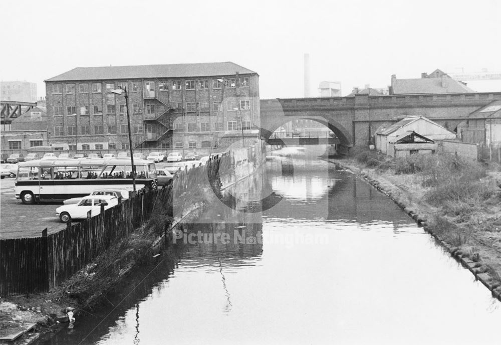 Nottingham Canal, from Carrington Street Bridge, Nottingham, 1969