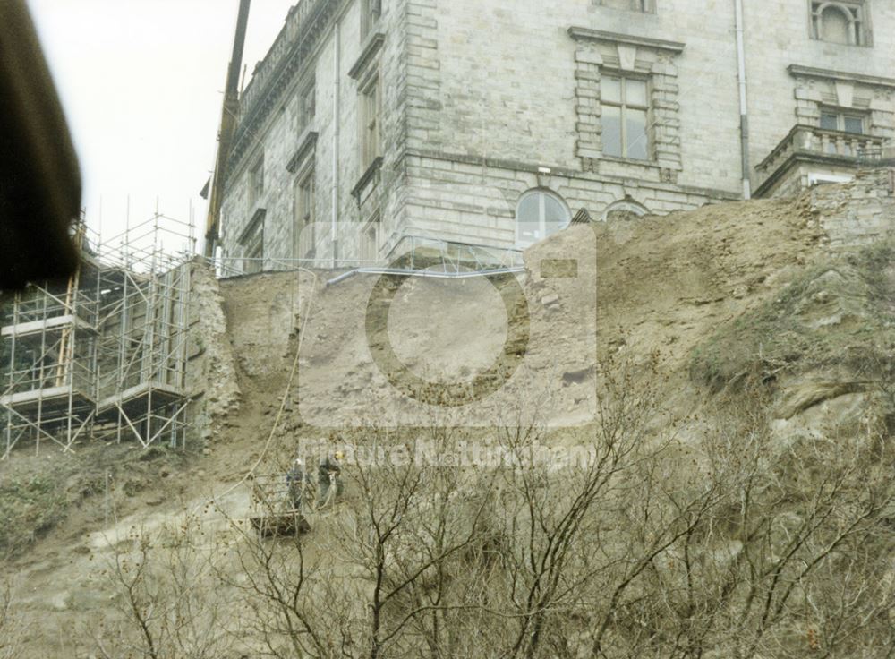 Nottingham Castle Rockfall, Castle Boulevard, Nottingham, 1996