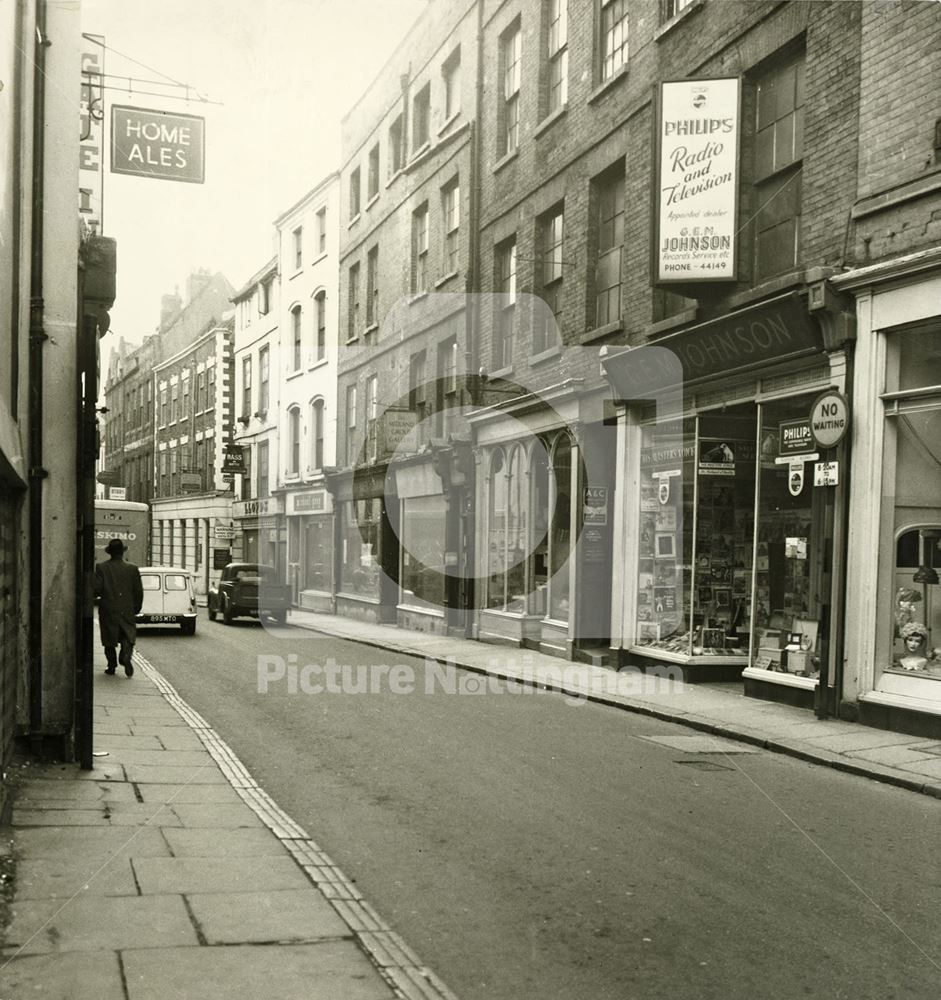 Shops, Bridlesmith Gate, Nottingham, c 1970s