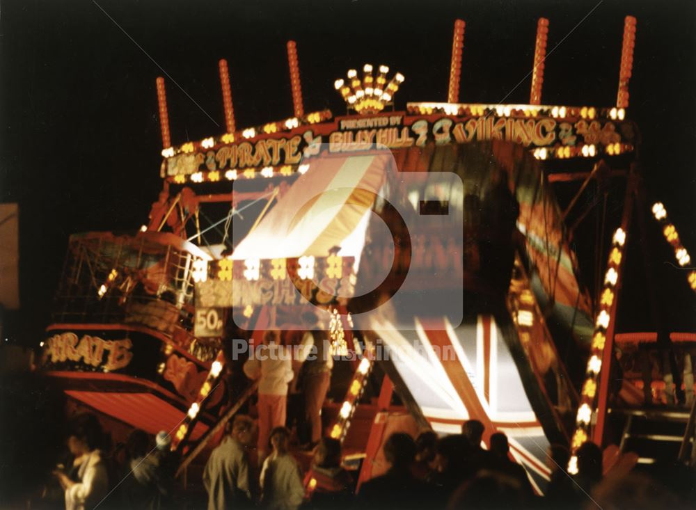 Swing Boats, Goose Fair, Forest Recreation Ground, Hyson Green, Nottingham, 1984