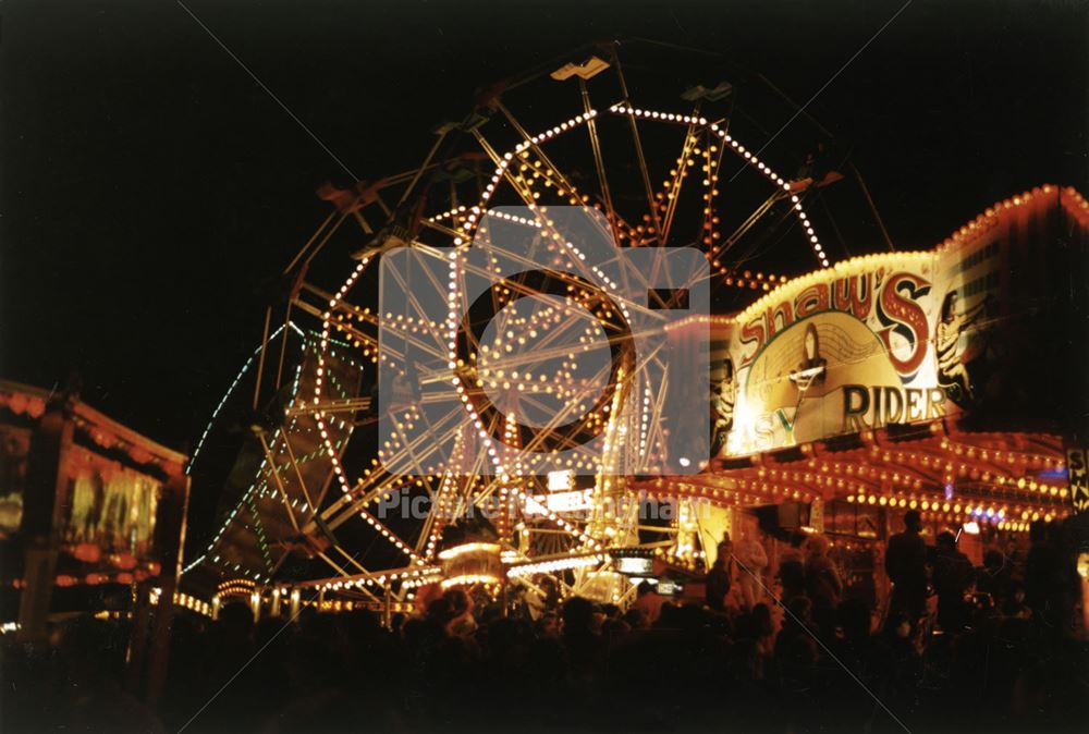 Two Big Wheels, Goose Fair, Forest Recreation Ground, Hyson Green, Nottingham, 1984