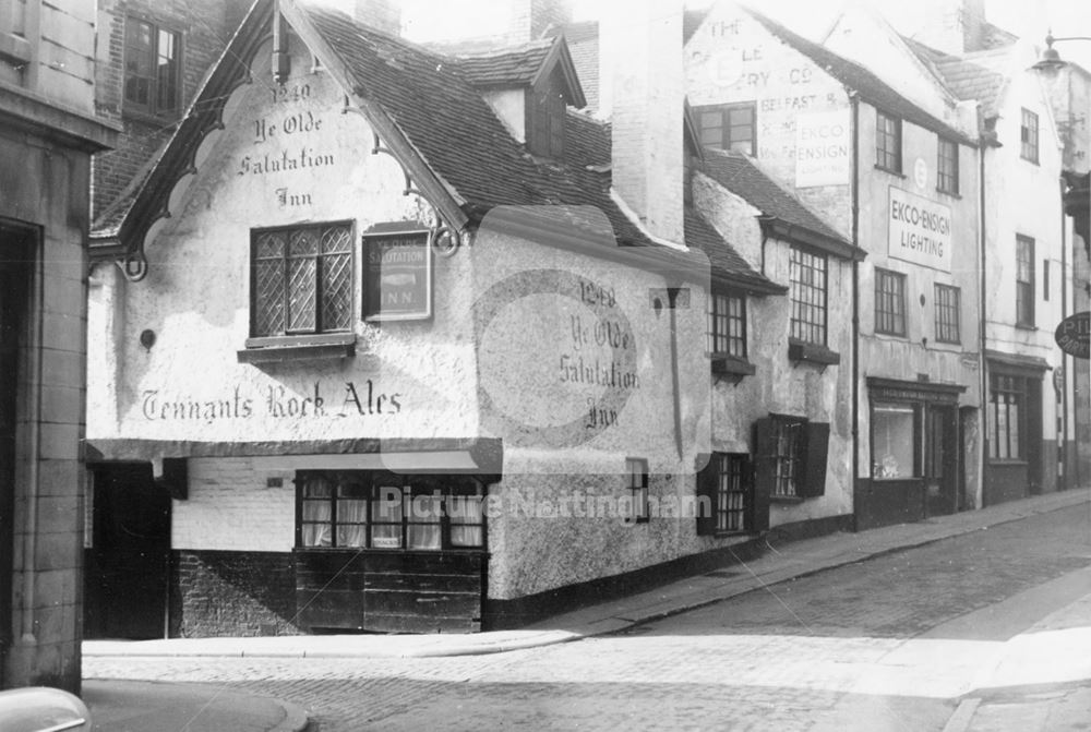 Salutation Inn, Hounds Gate, Nottingham, c 1956