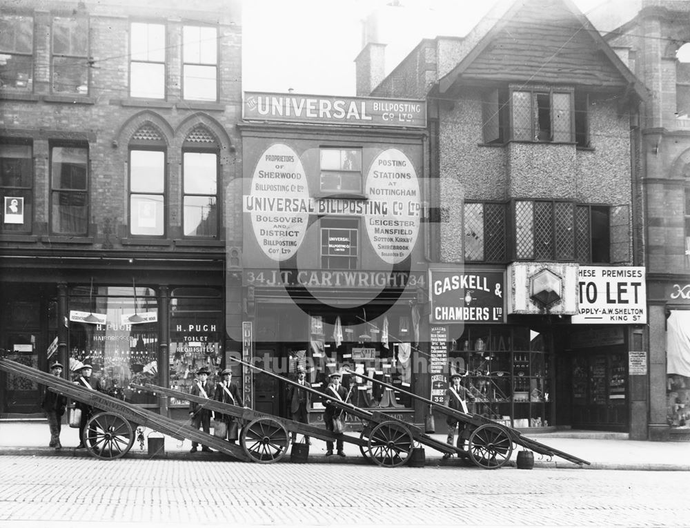 Universal Billposting Co. Ltd, Upper Parliament Street, Nottingham, c 1920