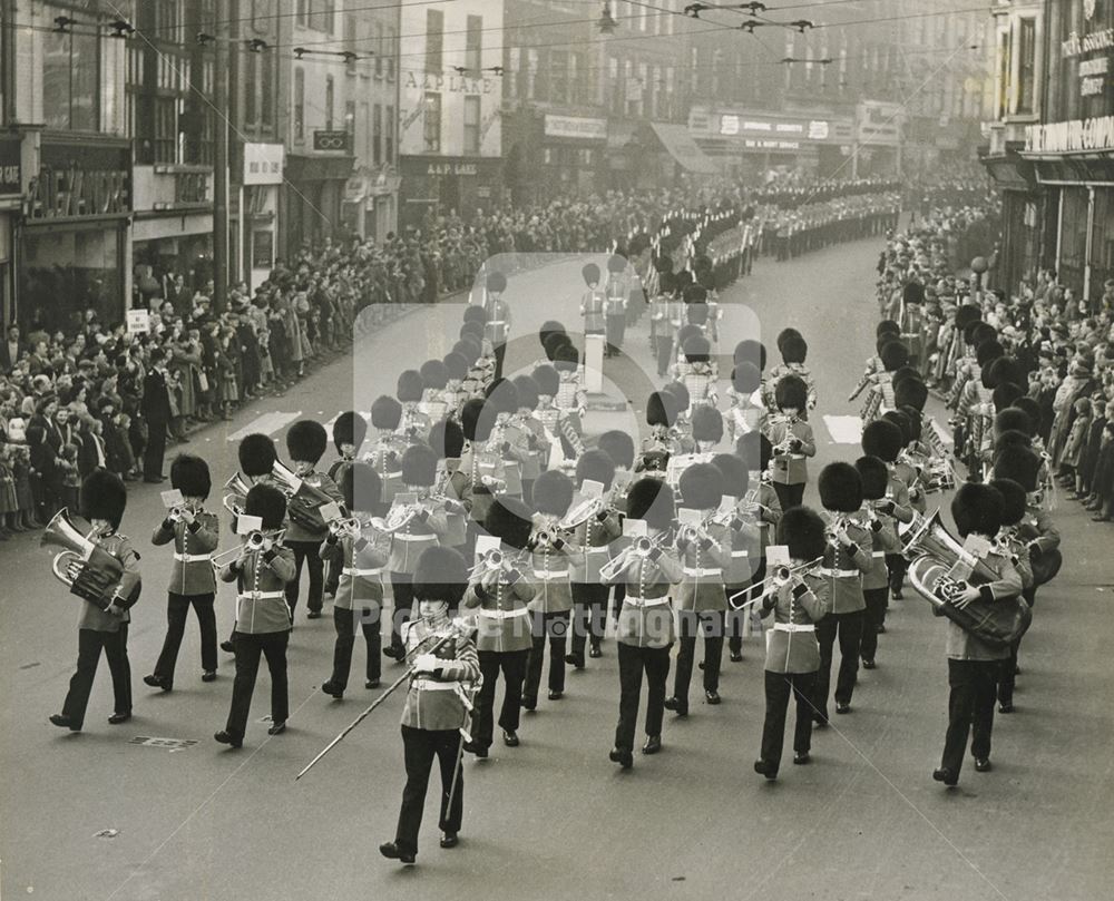 Grenadier Guards, Militery Band, Wheeler Gate, Nottingham, 1953