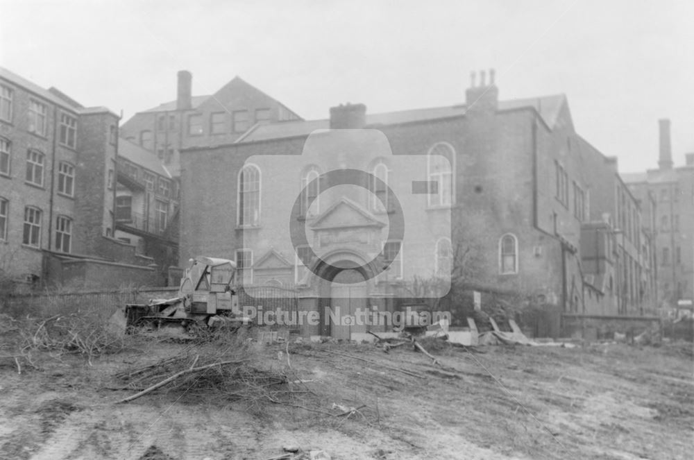 St Mary's School, from Bellar Gate, Lace Market, Nottingham, 1970