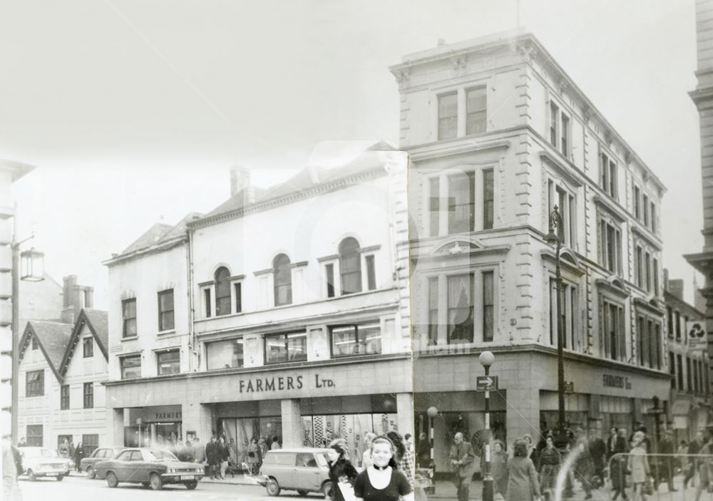 Poultry and Exchange Walk, Old Market Square, Nottingham, 1971