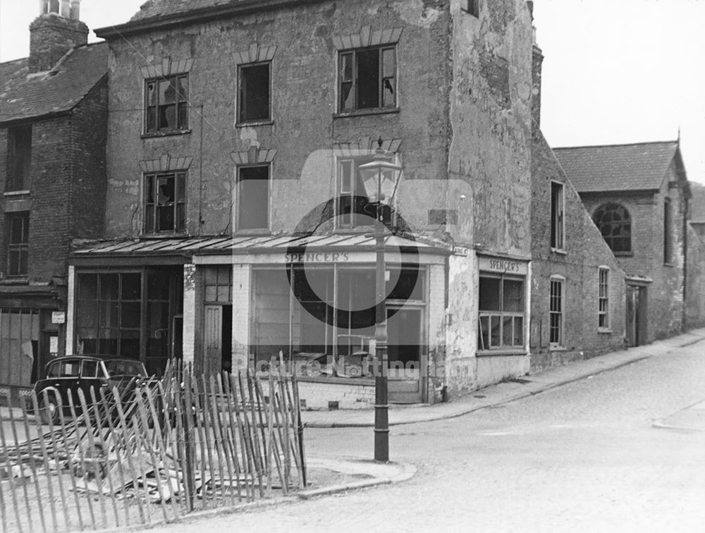 Denman Street and Burke Street, Radford, Nottingham, 1958