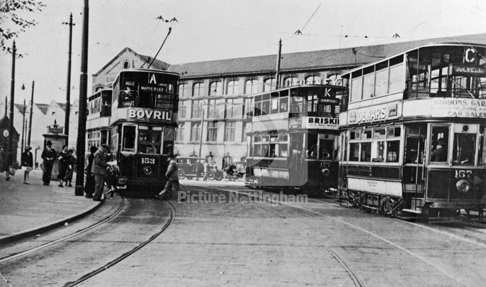 Tram Terminus, Vicotira Embankment, Trent Bridge, Nottingham, 1934