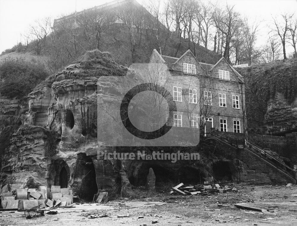 Hermits Cave, Brewhouse Yard and Castle, Nottingham, c 1970s