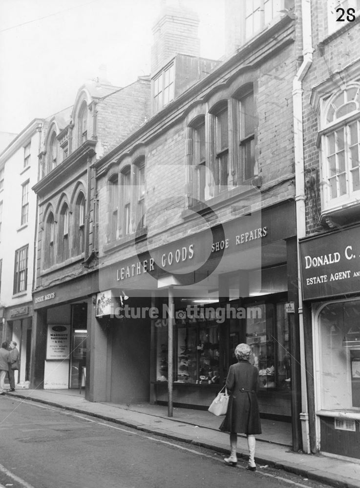 Shops, Bridlesmith Gate, Nottingham, c 1970s