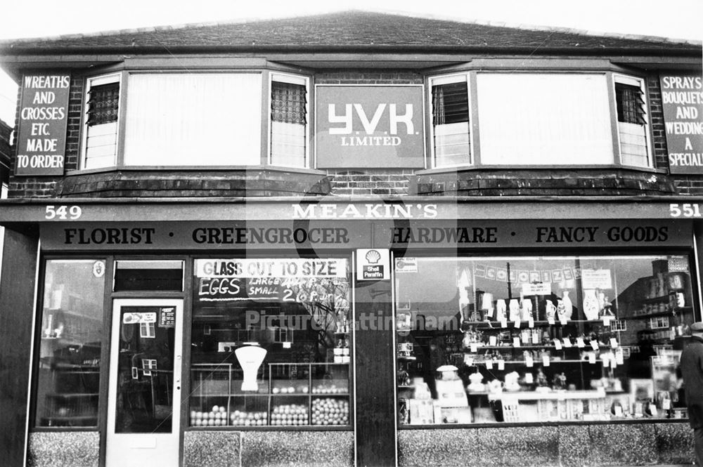 Meakin's General Store, Aspley Lane, Aspley, Nottingham, c 1970s