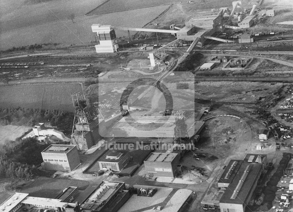 Aerial Veiw of Calverton Colliery, Calverton, c 1972