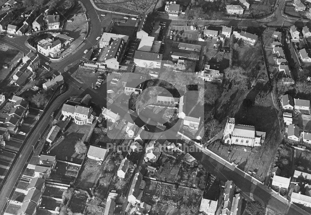 Aerial Veiw of St Wilfrids Square and Church, Calverton, 1976