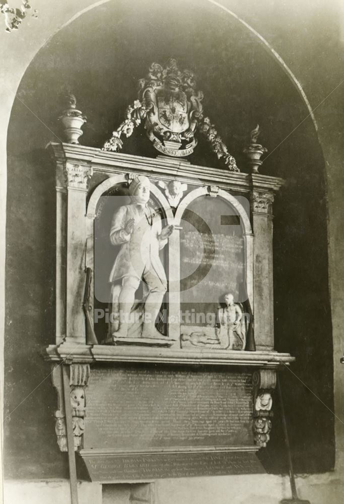 Thomas Parkyn's Monument, St Mary's Church, Bunny, c 1920s