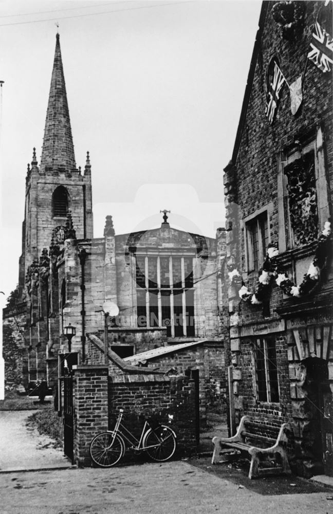 St Mary's Parish Church and Bunny School, Loughborough Road, Bunny, 1953