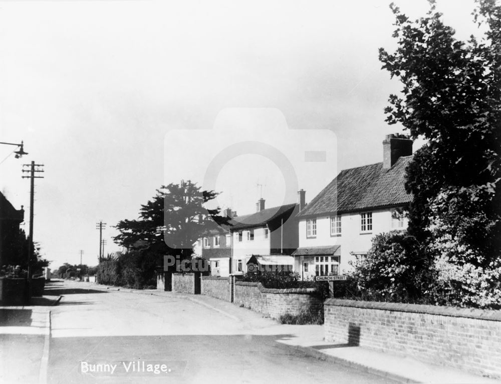 Main Street Looking West from Church Street, Bunny, c 1950s ?