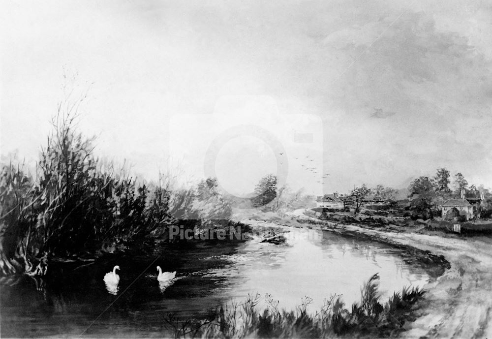 Budby Village and River Meden, Budby, 1898