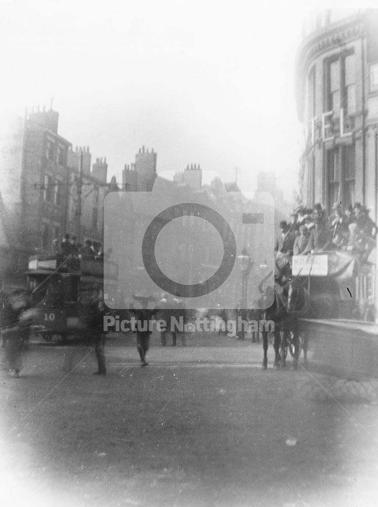 Horse Tram, St Peter's Gate, Nottingham, 1902