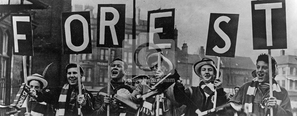 Nottingham Forest FC Supporters at the F.A. Cup Final, 1959