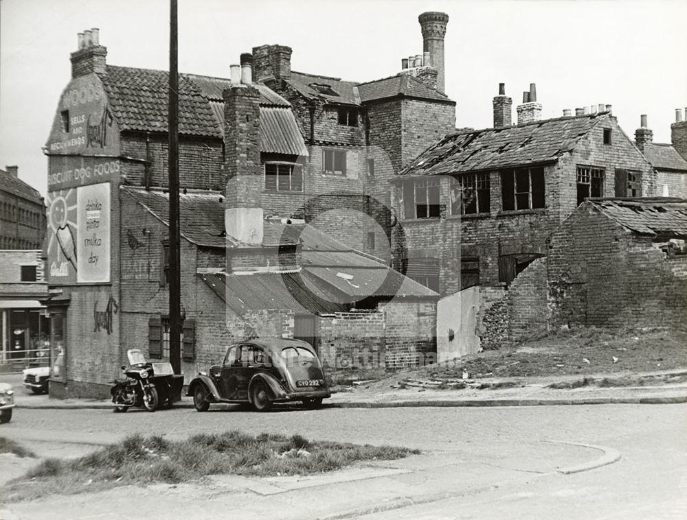 Rear of 36-36 Carlton Road from North Street, Sneinton, Nottingham, 1958