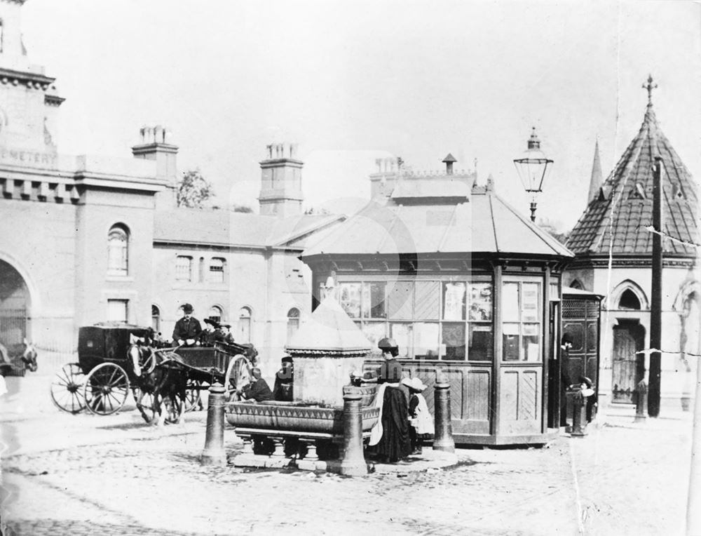 Cab Shelter and Water Trough, Alfreton Road, Canning Circus, Nottingham, c 1885