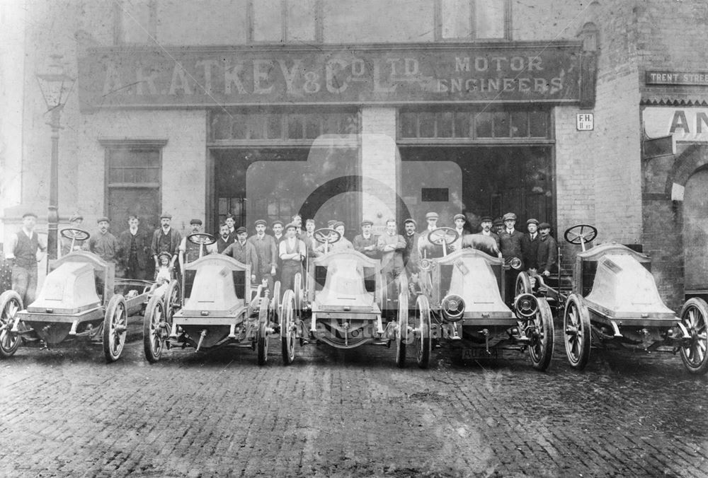 A.R.Atkey and Co.Motor Engineers, Trent Street, Nottingham, c 1905