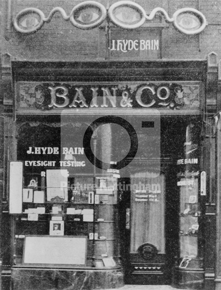 Bain and Co Optician, Milton Street, Nottingham, c 1926