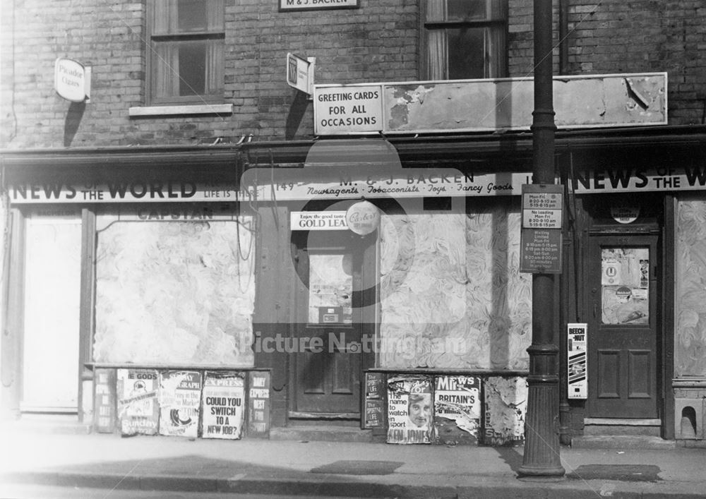 M and J Backen, 149-151 Arkwright Street, Meadows, 1972