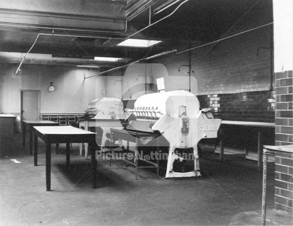 Interior of Victoria Wash House Showing Ironer, Bath Street, Nottingham, 1973