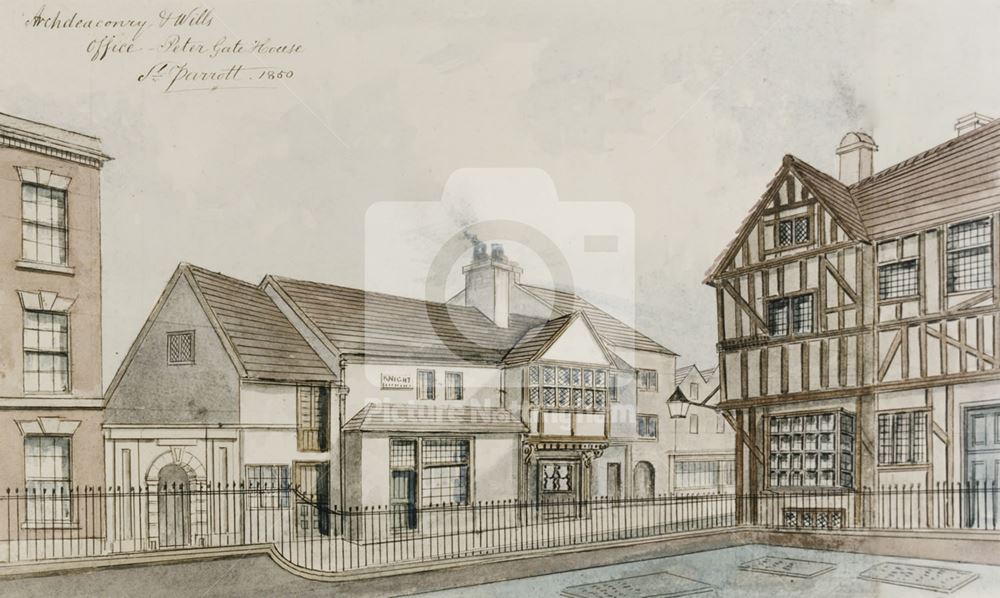 Archdeconary and Wills Office, St Peter's Gate, Nottingham, c 1850