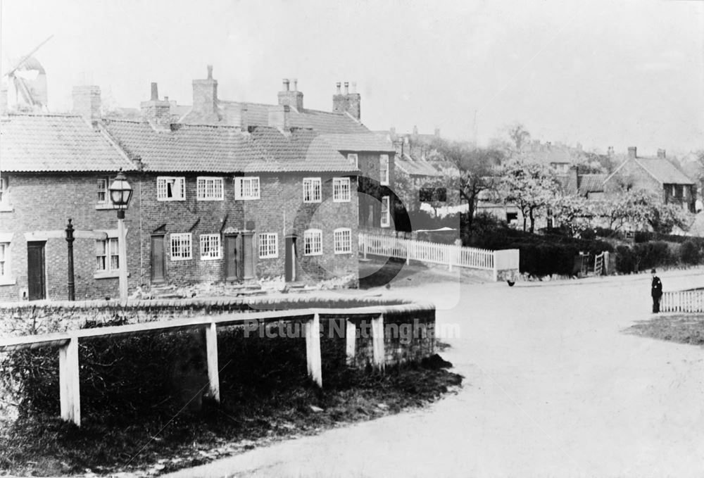 Nags Head and Cottages, Main Street, Lambley, c 1900