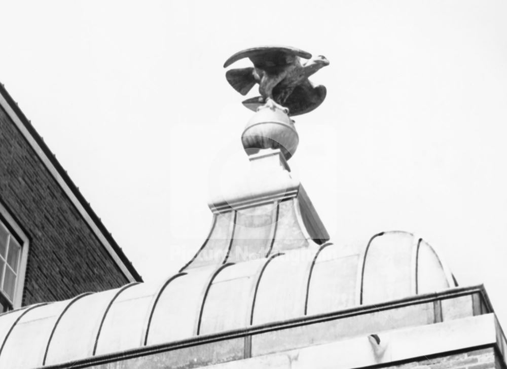 Entrance Porch and Eagle, County Hall, Loughborough Road, West Bridgford, 1972