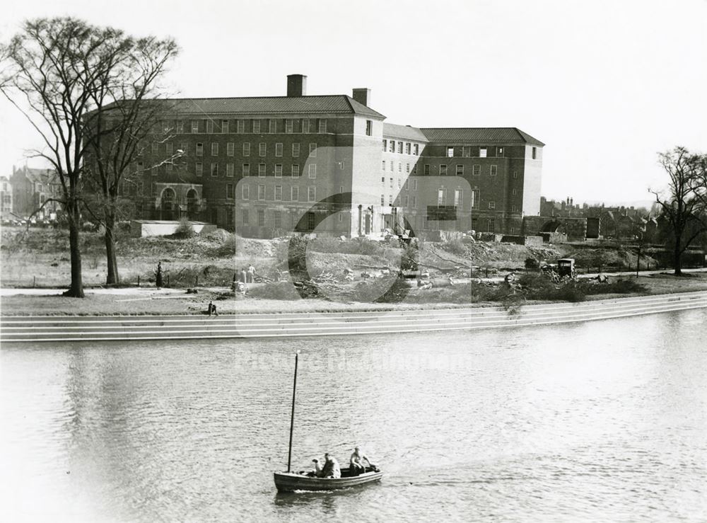 County Hall from Trent Bridge, West Bridgford, 1953