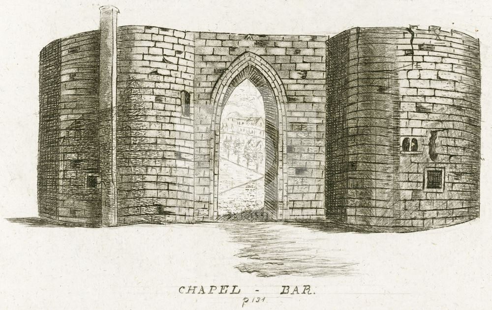 A West View of Chapel Bar, Nottingham, c 1730